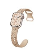 For Apple Watch Series 10 46mm / Ultra 2 Ultra 49mm /  Series 9 8 7 45mm / 6 5 4 SE (2023) SE (2022) SE 44mm / 3 2 1 42mm Silicone Leopard Pattern Watch Strap - Walnut