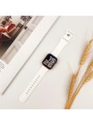 For Apple Watch Series 10 46mm / Ultra 2 Ultra 49mm /  Series 9 8 7 45mm / 6 5 4 SE (2023) SE (2022) SE 44mm / 3 2 1 42mm Silicone Leopard Pattern Watch Strap - White