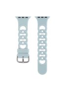 For Apple Watch Series 10 46mm / Ultra 2 Ultra 49mm /  Series 9 8 7 45mm / 6 5 4 SE (2023) SE (2022) SE 44mm / 3 2 1 42mm Silicone Strap Donut Hollow Watchband - Baby Blue