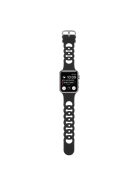 For Apple Watch Series 10 46mm / Ultra 2 Ultra 49mm /  Series 9 8 7 45mm / 6 5 4 SE (2023) SE (2022) SE 44mm / 3 2 1 42mm Silicone Strap Donut Hollow Watchband - Black