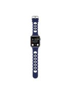 For Apple Watch Series 10 46mm / Ultra 2 Ultra 49mm /  Series 9 8 7 45mm / 6 5 4 SE (2023) SE (2022) SE 44mm / 3 2 1 42mm Silicone Strap Donut Hollow Watchband - Dark Blue