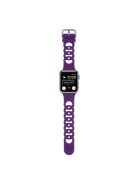 For Apple Watch Series 10 46mm / Ultra 2 Ultra 49mm /  Series 9 8 7 45mm / 6 5 4 SE (2023) SE (2022) SE 44mm / 3 2 1 42mm Silicone Strap Donut Hollow Watchband - Dark Purple