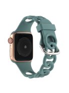 For Apple Watch Series 10 46mm / Ultra 2 Ultra 49mm /  Series 9 8 7 45mm / 6 5 4 SE (2023) SE (2022) SE 44mm / 3 2 1 42mm Silicone Strap Donut Hollow Watchband - Green