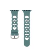 For Apple Watch Series 10 46mm / Ultra 2 Ultra 49mm /  Series 9 8 7 45mm / 6 5 4 SE (2023) SE (2022) SE 44mm / 3 2 1 42mm Silicone Strap Donut Hollow Watchband - Green