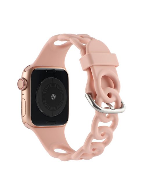 For Apple Watch Series 10 46mm / Ultra 2 Ultra 49mm /  Series 9 8 7 45mm / 6 5 4 SE (2023) SE (2022) SE 44mm / 3 2 1 42mm Silicone Strap Donut Hollow Watchband - Light Pink