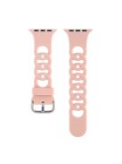 For Apple Watch Series 10 46mm / Ultra 2 Ultra 49mm /  Series 9 8 7 45mm / 6 5 4 SE (2023) SE (2022) SE 44mm / 3 2 1 42mm Silicone Strap Donut Hollow Watchband - Light Pink