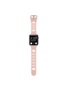 For Apple Watch Series 10 46mm / Ultra 2 Ultra 49mm /  Series 9 8 7 45mm / 6 5 4 SE (2023) SE (2022) SE 44mm / 3 2 1 42mm Silicone Strap Donut Hollow Watchband - Light Pink