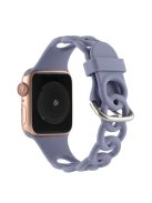 For Apple Watch Series 10 46mm / Ultra 2 Ultra 49mm /  Series 9 8 7 45mm / 6 5 4 SE (2023) SE (2022) SE 44mm / 3 2 1 42mm Silicone Strap Donut Hollow Watchband - Light Purple