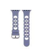 For Apple Watch Series 10 46mm / Ultra 2 Ultra 49mm /  Series 9 8 7 45mm / 6 5 4 SE (2023) SE (2022) SE 44mm / 3 2 1 42mm Silicone Strap Donut Hollow Watchband - Light Purple