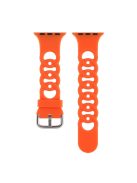 For Apple Watch Series 10 46mm / Ultra 2 Ultra 49mm /  Series 9 8 7 45mm / 6 5 4 SE (2023) SE (2022) SE 44mm / 3 2 1 42mm Silicone Strap Donut Hollow Watchband - Orange