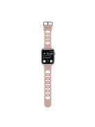 For Apple Watch Series 10 46mm / Ultra 2 Ultra 49mm /  Series 9 8 7 45mm / 6 5 4 SE (2023) SE (2022) SE 44mm / 3 2 1 42mm Silicone Strap Donut Hollow Watchband - Pink