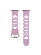 For Apple Watch Series 10 46mm / Ultra 2 Ultra 49mm /  Series 9 8 7 45mm / 6 5 4 SE (2023) SE (2022) SE 44mm / 3 2 1 42mm Silicone Strap Donut Hollow Watchband - Purple