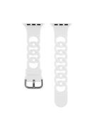 For Apple Watch Series 10 46mm / Ultra 2 Ultra 49mm /  Series 9 8 7 45mm / 6 5 4 SE (2023) SE (2022) SE 44mm / 3 2 1 42mm Silicone Strap Donut Hollow Watchband - White