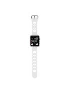 For Apple Watch Series 10 46mm / Ultra 2 Ultra 49mm /  Series 9 8 7 45mm / 6 5 4 SE (2023) SE (2022) SE 44mm / 3 2 1 42mm Silicone Strap Donut Hollow Watchband - White