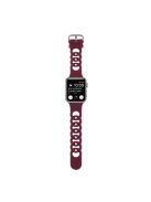 For Apple Watch Series 10 46mm / Ultra 2 Ultra 49mm /  Series 9 8 7 45mm / 6 5 4 SE (2023) SE (2022) SE 44mm / 3 2 1 42mm Silicone Strap Donut Hollow Watchband - Wine Red