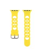 For Apple Watch Series 10 46mm / Ultra 2 Ultra 49mm /  Series 9 8 7 45mm / 6 5 4 SE (2023) SE (2022) SE 44mm / 3 2 1 42mm Silicone Strap Donut Hollow Watchband - Yellow