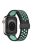 For Apple Watch Series 10 46mm / Ultra 2 Ultra 49mm /  Series 9 8 7 45mm / 6 5 4 SE (2023) SE (2022) SE 44mm / 3 2 1 42mm Silicone Strap Dual Color Breathable Watch Band - Black / Green