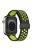 For Apple Watch Series 10 46mm / Ultra 2 Ultra 49mm /  Series 9 8 7 45mm / 6 5 4 SE (2023) SE (2022) SE 44mm / 3 2 1 42mm Silicone Strap Dual Color Breathable Watch Band - Black / Lime