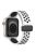 For Apple Watch Series 10 46mm / Ultra 2 Ultra 49mm /  Series 9 8 7 45mm / 6 5 4 SE (2023) SE (2022) SE 44mm / 3 2 1 42mm Silicone Strap Dual Color Breathable Watch Band - White / Black