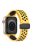 For Apple Watch Series 10 46mm / Ultra 2 Ultra 49mm /  Series 9 8 7 45mm / 6 5 4 SE (2023) SE (2022) SE 44mm / 3 2 1 42mm Silicone Strap Dual Color Breathable Watch Band - Yellow / Black