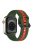 For Apple Watch Series 10 46mm / Ultra 2 Ultra 49mm /  Series 9 8 7 45mm / 6 5 4 SE (2023) SE (2022) SE 44mm / 3 2 1 42mm Silicone Strap Dual Color Watchband - Army Green / Red