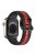 For Apple Watch Series 10 46mm / Ultra 2 Ultra 49mm /  Series 9 8 7 45mm / 6 5 4 SE (2023) SE (2022) SE 44mm / 3 2 1 42mm Silicone Strap Dual Color Watchband - Black / Red