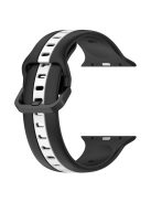 For Apple Watch Series 10 46mm / Ultra 2 Ultra 49mm /  Series 9 8 7 45mm / 6 5 4 SE (2023) SE (2022) SE 44mm / 3 2 1 42mm Silicone Strap Dual Color Watchband - Black / White