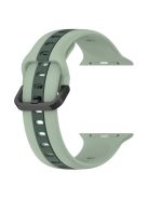 For Apple Watch Series 10 46mm / Ultra 2 Ultra 49mm /  Series 9 8 7 45mm / 6 5 4 SE (2023) SE (2022) SE 44mm / 3 2 1 42mm Silicone Strap Dual Color Watchband - Light Green / Blackish Green