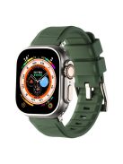 For Apple Watch Series 10 46mm / Ultra 2 Ultra 49mm /  Series 9 8 7 45mm / 6 5 4 SE (2023) SE (2022) SE 44mm / 3 2 1 42mm Silicone Strap Dual Loop Watch Band - Army Green