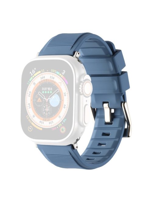 For Apple Watch Series 10 46mm / Ultra 2 Ultra 49mm /  Series 9 8 7 45mm / 6 5 4 SE (2023) SE (2022) SE 44mm / 3 2 1 42mm Silicone Strap Dual Loop Watch Band - Baby Blue