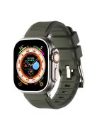 For Apple Watch Series 10 46mm / Ultra 2 Ultra 49mm /  Series 9 8 7 45mm / 6 5 4 SE (2023) SE (2022) SE 44mm / 3 2 1 42mm Silicone Strap Dual Loop Watch Band - Blackish Green