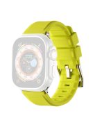 For Apple Watch Series 10 46mm / Ultra 2 Ultra 49mm /  Series 9 8 7 45mm / 6 5 4 SE (2023) SE (2022) SE 44mm / 3 2 1 42mm Silicone Strap Dual Loop Watch Band - Fluorescent Green