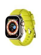 For Apple Watch Series 10 46mm / Ultra 2 Ultra 49mm /  Series 9 8 7 45mm / 6 5 4 SE (2023) SE (2022) SE 44mm / 3 2 1 42mm Silicone Strap Dual Loop Watch Band - Fluorescent Green