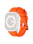 For Apple Watch Series 10 46mm / Ultra 2 Ultra 49mm /  Series 9 8 7 45mm / 6 5 4 SE (2023) SE (2022) SE 44mm / 3 2 1 42mm Silicone Strap Dual Loop Watch Band - Orange