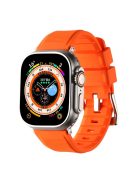 For Apple Watch Series 10 46mm / Ultra 2 Ultra 49mm /  Series 9 8 7 45mm / 6 5 4 SE (2023) SE (2022) SE 44mm / 3 2 1 42mm Silicone Strap Dual Loop Watch Band - Orange