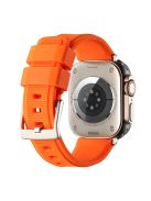 For Apple Watch Series 10 46mm / Ultra 2 Ultra 49mm /  Series 9 8 7 45mm / 6 5 4 SE (2023) SE (2022) SE 44mm / 3 2 1 42mm Silicone Strap Dual Loop Watch Band - Orange