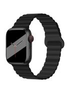 For Apple Watch Series 10 46mm / Ultra 2 Ultra 49mm /  Series 9 8 7 45mm / 6 5 4 SE (2023) SE (2022) SE 44mm / 3 2 1 42mm Silicone Strap Magnetic Watchband - Black