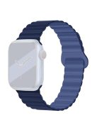 For Apple Watch Series 10 46mm / Ultra 2 Ultra 49mm /  Series 9 8 7 45mm / 6 5 4 SE (2023) SE (2022) SE 44mm / 3 2 1 42mm Silicone Strap Magnetic Watchband - Light / Deep Navy