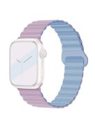 For Apple Watch Series 10 46mm / Ultra 2 Ultra 49mm /  Series 9 8 7 45mm / 6 5 4 SE (2023) SE (2022) SE 44mm / 3 2 1 42mm Silicone Strap Magnetic Watchband - Light Purple / Blue