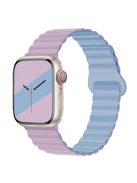 For Apple Watch Series 10 46mm / Ultra 2 Ultra 49mm /  Series 9 8 7 45mm / 6 5 4 SE (2023) SE (2022) SE 44mm / 3 2 1 42mm Silicone Strap Magnetic Watchband - Light Purple / Blue