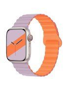 For Apple Watch Series 10 46mm / Ultra 2 Ultra 49mm /  Series 9 8 7 45mm / 6 5 4 SE (2023) SE (2022) SE 44mm / 3 2 1 42mm Silicone Strap Magnetic Watchband - Light Purple / Orange