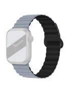 For Apple Watch Series 10 46mm / Ultra 2 Ultra 49mm /  Series 9 8 7 45mm / 6 5 4 SE (2023) SE (2022) SE 44mm / 3 2 1 42mm Silicone Strap Magnetic Watchband - Obsidian Grey / Black