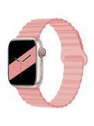 For Apple Watch Series 10 46mm / Ultra 2 Ultra 49mm /  Series 9 8 7 45mm / 6 5 4 SE (2023) SE (2022) SE 44mm / 3 2 1 42mm Silicone Strap Magnetic Watchband - Pink