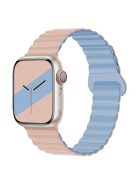 For Apple Watch Series 10 46mm / Ultra 2 Ultra 49mm /  Series 9 8 7 45mm / 6 5 4 SE (2023) SE (2022) SE 44mm / 3 2 1 42mm Silicone Strap Magnetic Watchband - Pink / Blue