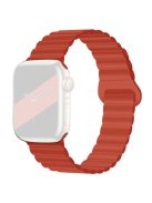 For Apple Watch Series 10 46mm / Ultra 2 Ultra 49mm /  Series 9 8 7 45mm / 6 5 4 SE (2023) SE (2022) SE 44mm / 3 2 1 42mm Silicone Strap Magnetic Watchband - Red