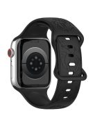 For Apple Watch Series 10 46mm / Ultra 2 Ultra 49mm /  Series 9 8 7 45mm / 6 5 4 SE (2023) SE (2022) SE 44mm / 3 2 1 42mm Silicone Strap Watch Band - Black