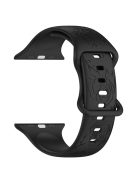 For Apple Watch Series 10 46mm / Ultra 2 Ultra 49mm /  Series 9 8 7 45mm / 6 5 4 SE (2023) SE (2022) SE 44mm / 3 2 1 42mm Silicone Strap Watch Band - Black