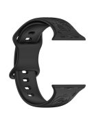 For Apple Watch Series 10 46mm / Ultra 2 Ultra 49mm /  Series 9 8 7 45mm / 6 5 4 SE (2023) SE (2022) SE 44mm / 3 2 1 42mm Silicone Strap Watch Band - Black