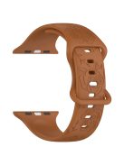 For Apple Watch Series 10 46mm / Ultra 2 Ultra 49mm /  Series 9 8 7 45mm / 6 5 4 SE (2023) SE (2022) SE 44mm / 3 2 1 42mm Silicone Strap Watch Band - Coffee