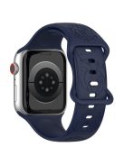 For Apple Watch Series 10 46mm / Ultra 2 Ultra 49mm /  Series 9 8 7 45mm / 6 5 4 SE (2023) SE (2022) SE 44mm / 3 2 1 42mm Silicone Strap Watch Band - Dark Blue